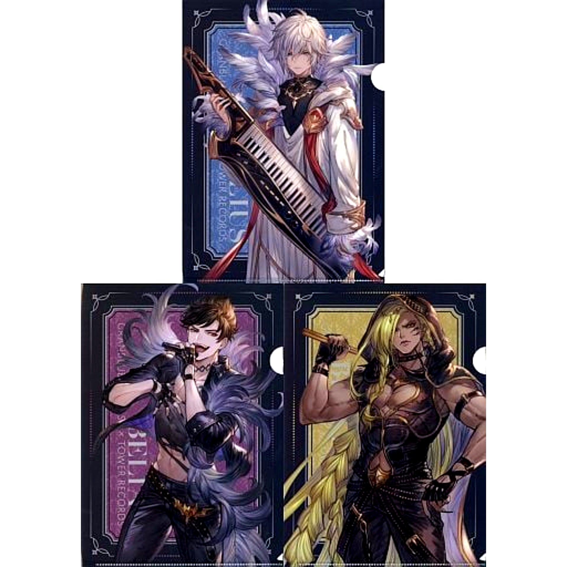 Lucilius, Belial & Beelzebub Set of 3 A4 Clear File Granblue Fantasy x Tower Records [USED]
