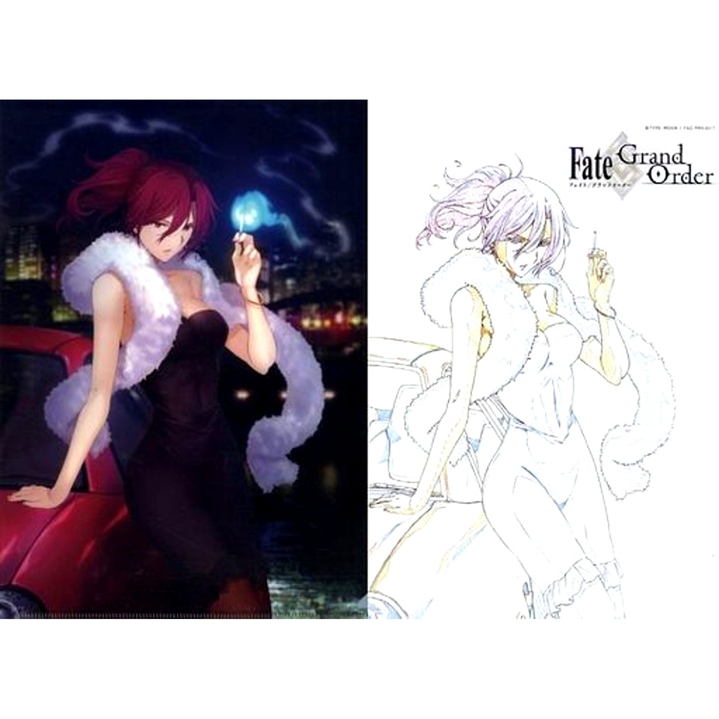Touko Aozaki Grand Puppet Master The Garden of Sinners x Fate/Grand Order Collabo Cafe A4 Clear File with A4 Original Art Card [USED]
