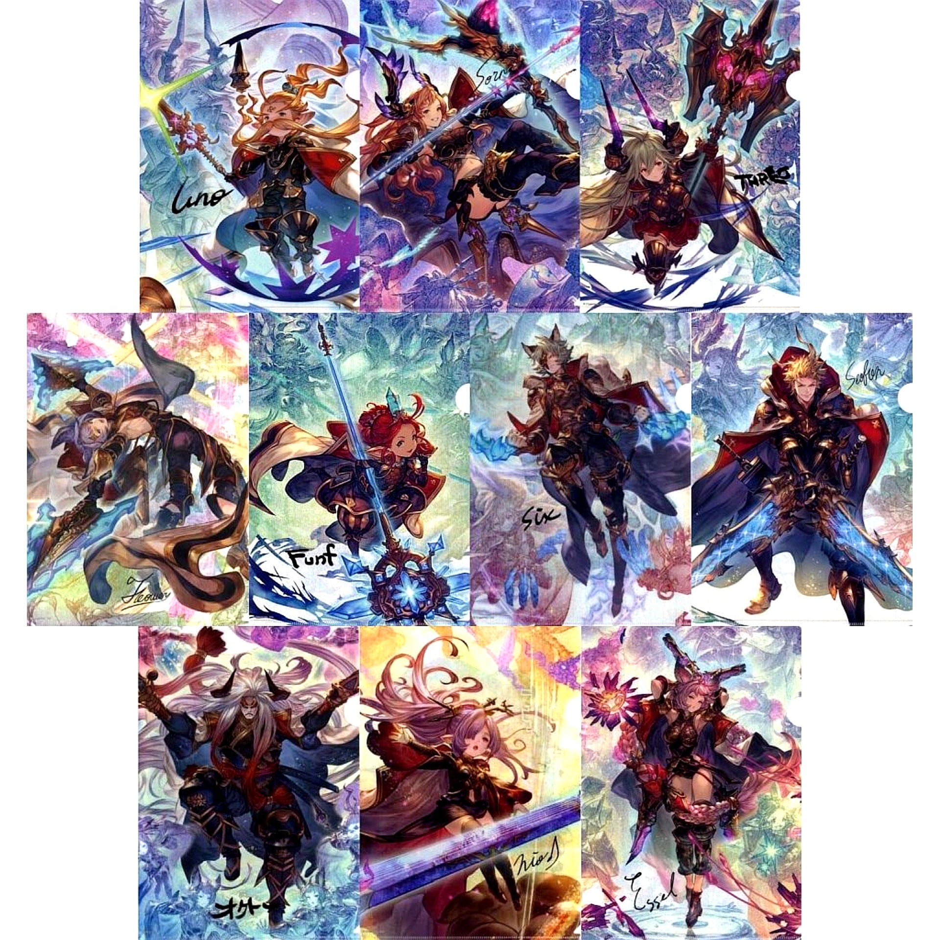 Set of 10 Eternals Transcendence A4 Clear File Granblue Fantasy EXTRA Fes 2022 [USED]