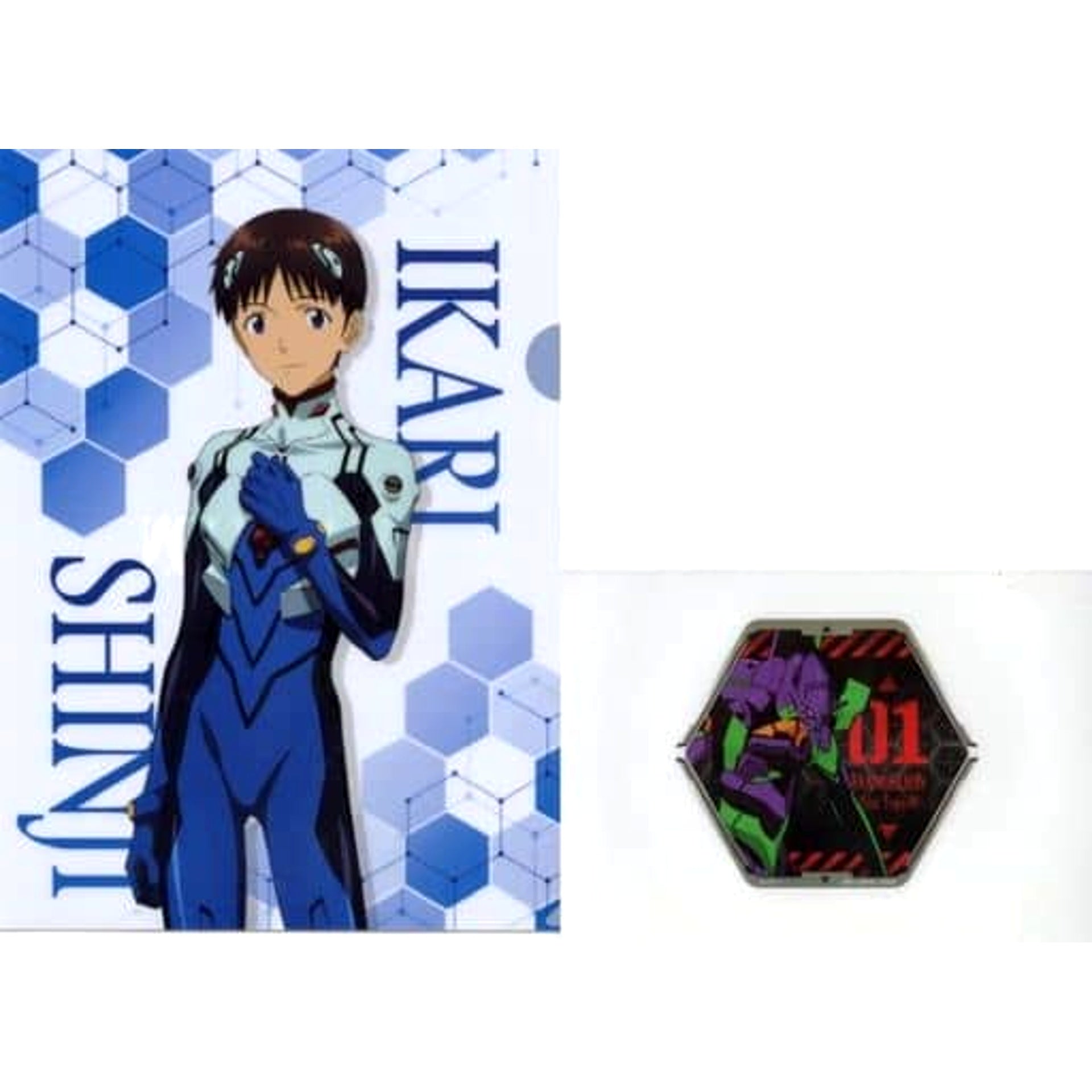 Evangelion Shinji Ikari Ichiban Kuji Eva Pilots Gather! A4 Clear File & Sticker Set Prize H [USED]