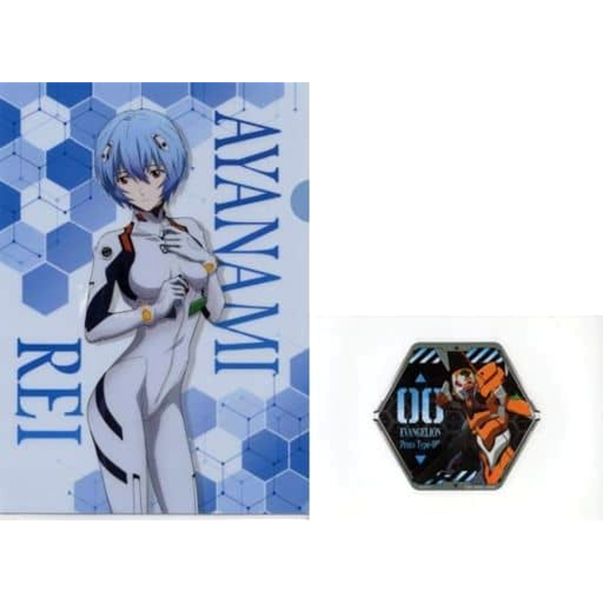Evangelion Rei Ayanami White Plug Suit Ichiban Kuji Eva Pilots Gather! A4 Clear File & Sticker Set Prize H [USED]
