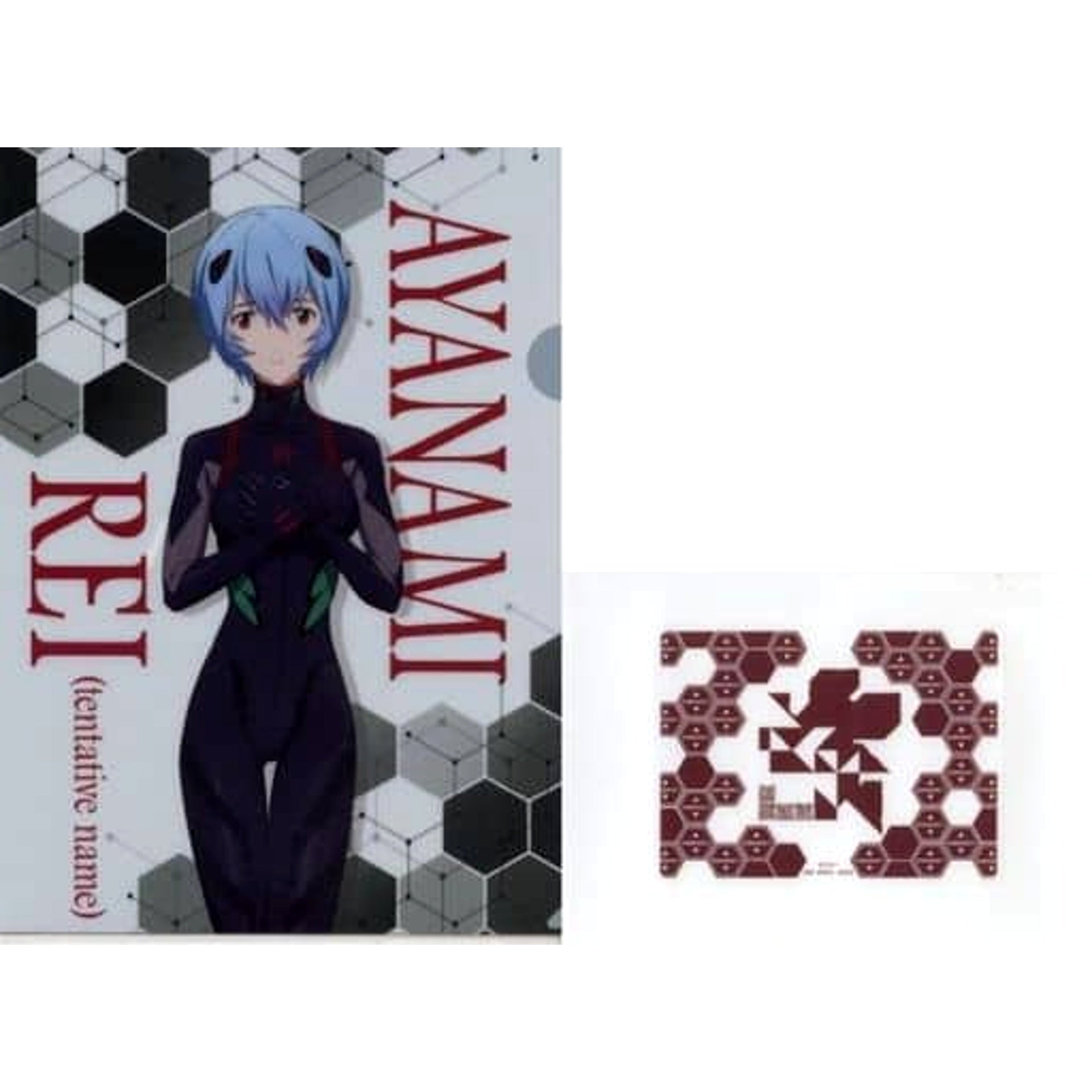 Evangelion Rei Ayanami Black Plug Suit Ichiban Kuji Eva Pilots Gather! A4 Clear File & Sticker Set Prize H [USED]