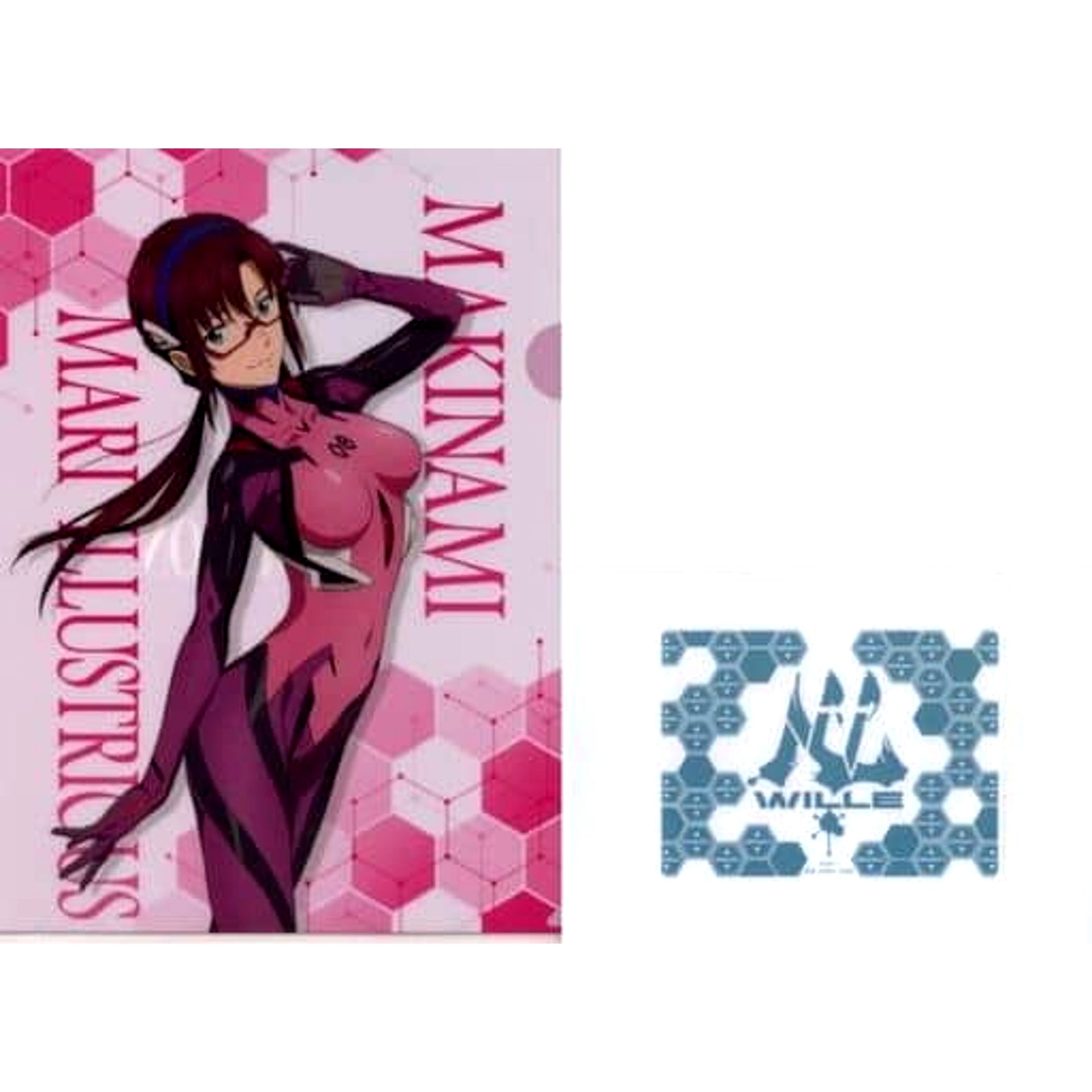 Evangelion Makinami Mari Illustrious Pink Plug Suit Ichiban Kuji Eva Pilots Gather! A4 Clear File & Sticker Set Prize H [USED]