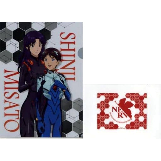 Evangelion Shinji Ikari Katsuragi Misato Ichiban Kuji Eva Pilots Gather! A4 Clear File & Sticker Set Prize H [USED]