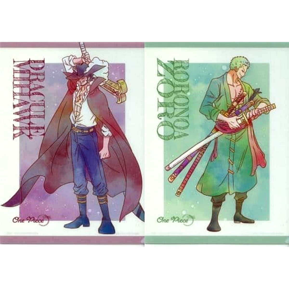 One Piece Roronoa Zoro Dracule Mihawk Ichiban Kuji Emotional Stories A4 File Folder Set Prize H [USED]