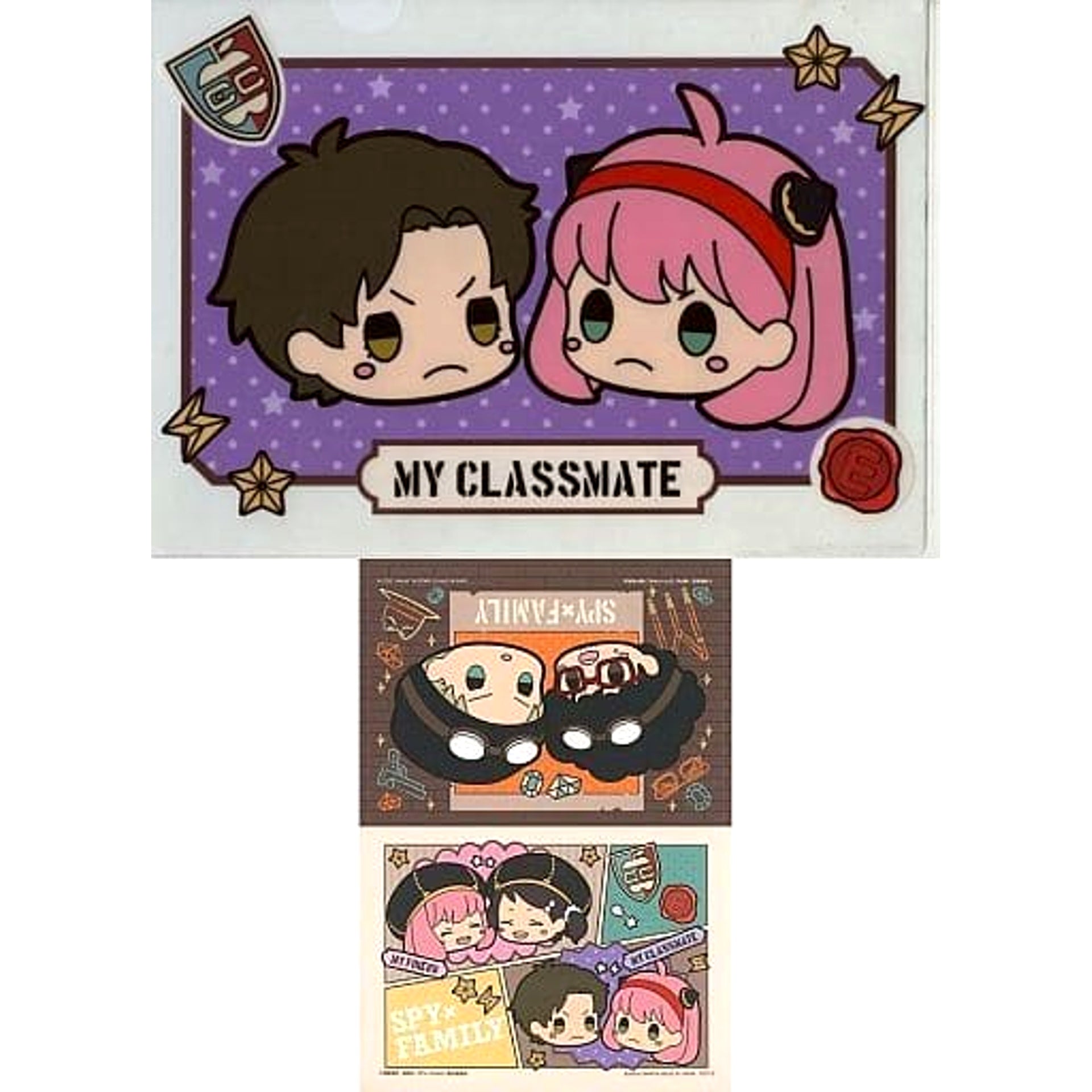 SPY x FAMILY Anya Damian Best Friends Operation Ichiban Kuji Lovely Ordinary Days A4 Clear File & Sticker Prize F-4 [USED]
