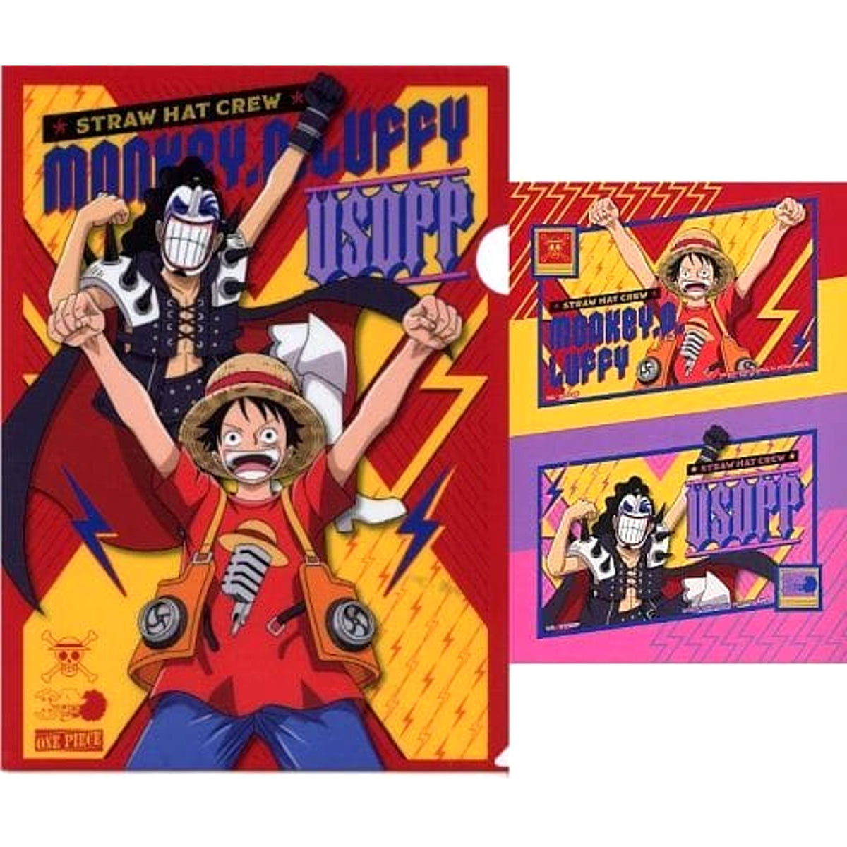 One Piece Film Red Luffy Usopp Ichiban Kuji More Beat A4 Clear File & Sticker Set Prize H [USED]