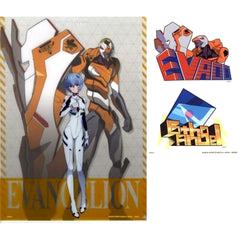 Evangelion Rei Ayanami Evangelion Unit 00 Ichiban Kuji Apostle, Attack A4 Clear File & Sticker Set Prize H [USED]