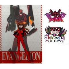 Evangelion Asuka Shikinami Langley Evangelion Unit 2 Ichiban Kuji Apostle, Attack A4 Clear File & Sticker Set Prize H [USED]