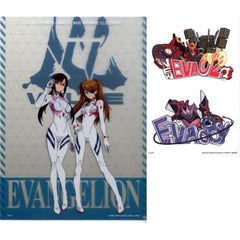 Evangelion Asuka Shikinami Langley Makinami Mari Illustrious Ichiban Kuji Apostle, Attack A4 Clear File & Sticker Set Prize H [USED]
