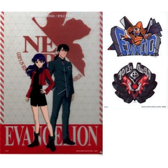 Evangelion Katsuragi Misato Ryoji Kaji Ichiban Kuji Apostle, Attack A4 Clear File & Sticker Set Prize H [USED]