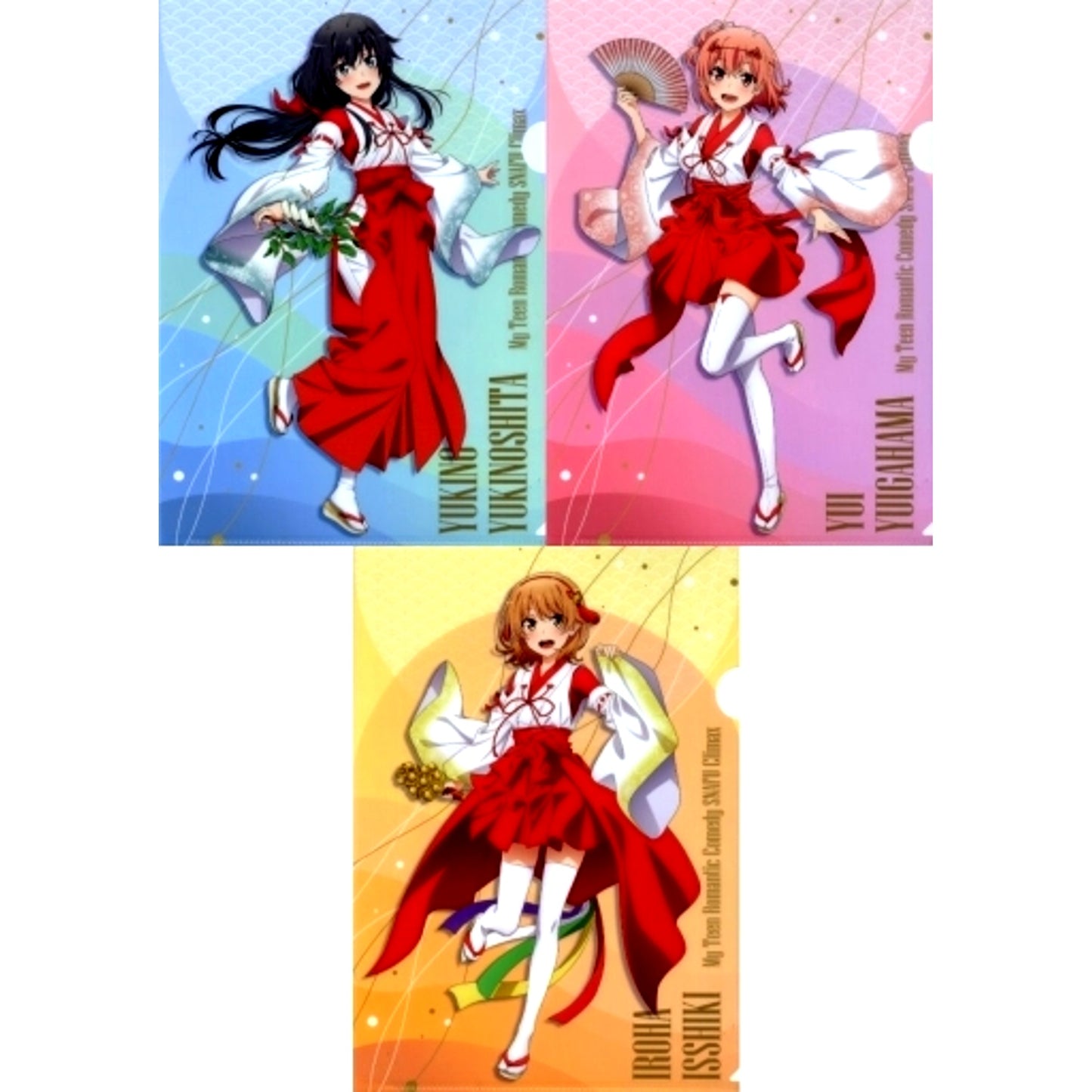 Yukino Yukinoshita, Yui Yuigahama & Iroha Isshiki Mikagura Trio Set of 3 A4 Clear File My Teen Romantic Comedy SNAFU Climax in Atre Akihabara [USED]