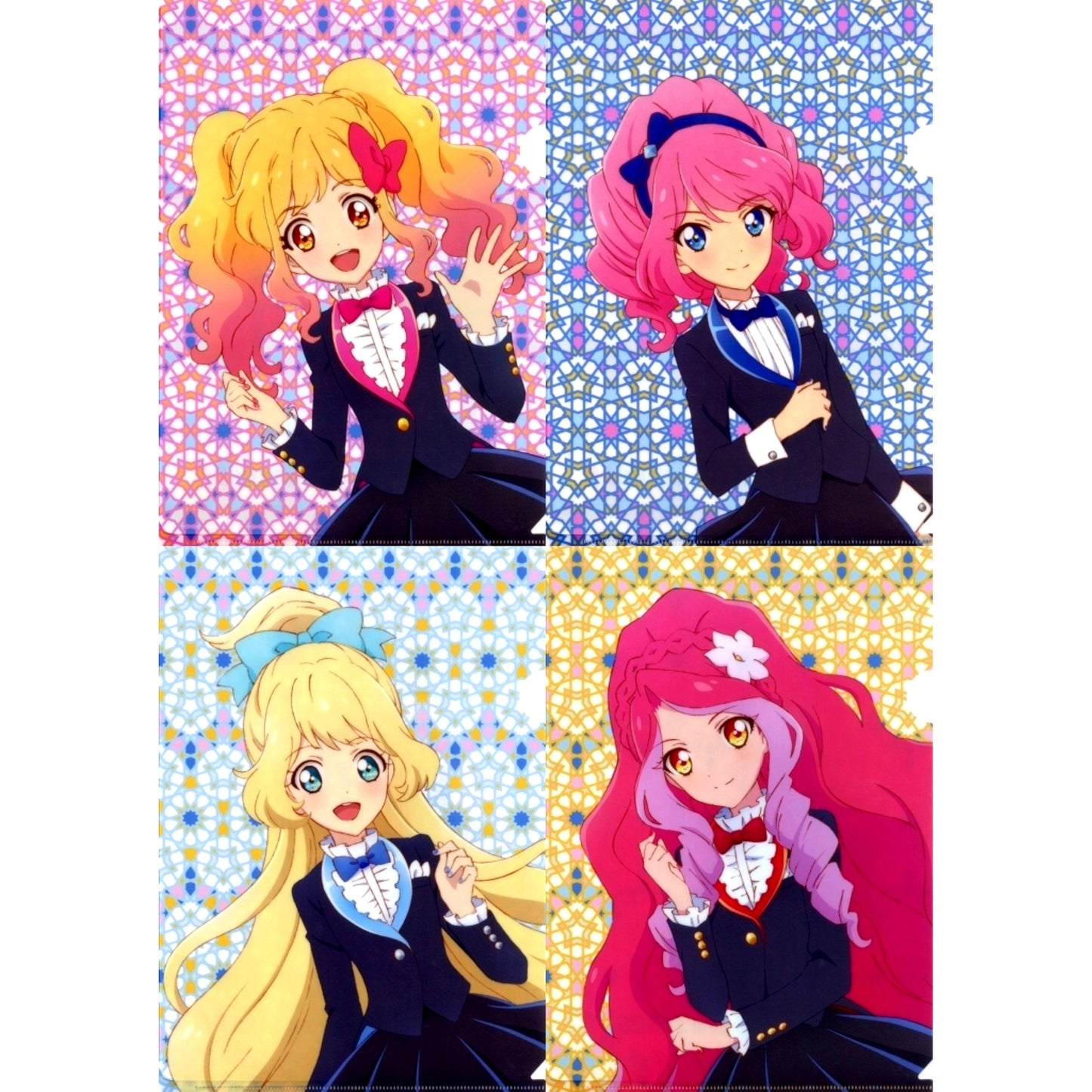 Yume Rola Hime Elza A4 Clear File Set of 4 Aikatsu Stars! Kanshasai We are STARS [USED]