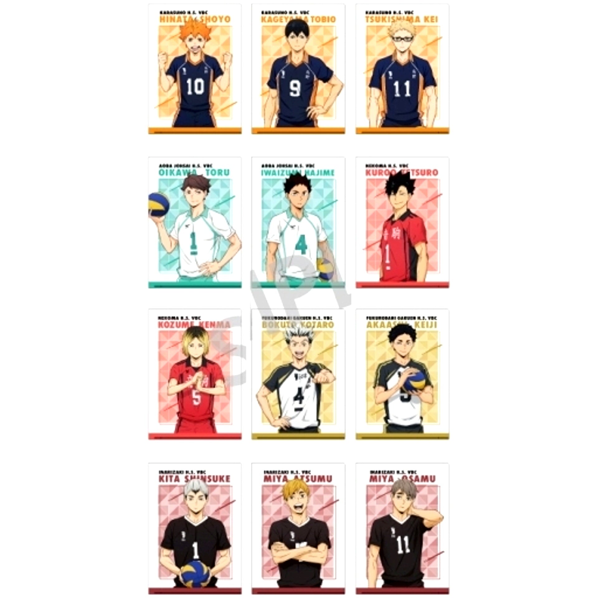 Set of 12 Haikyu!! Trading A4 Clear File [USED]