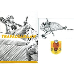One Piece Trafalgar Law Bepo Ichiban Kuji Nanko Furaku no Futokoro Gatana A4 Clear File, Sticker & Mask Case Prize H [USED]