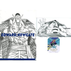 One Piece Edward Newgate Marco Ichiban Kuji Nanko Furaku no Futokoro Gatana A4 Clear File, Sticker & Mask Case Prize H [USED]