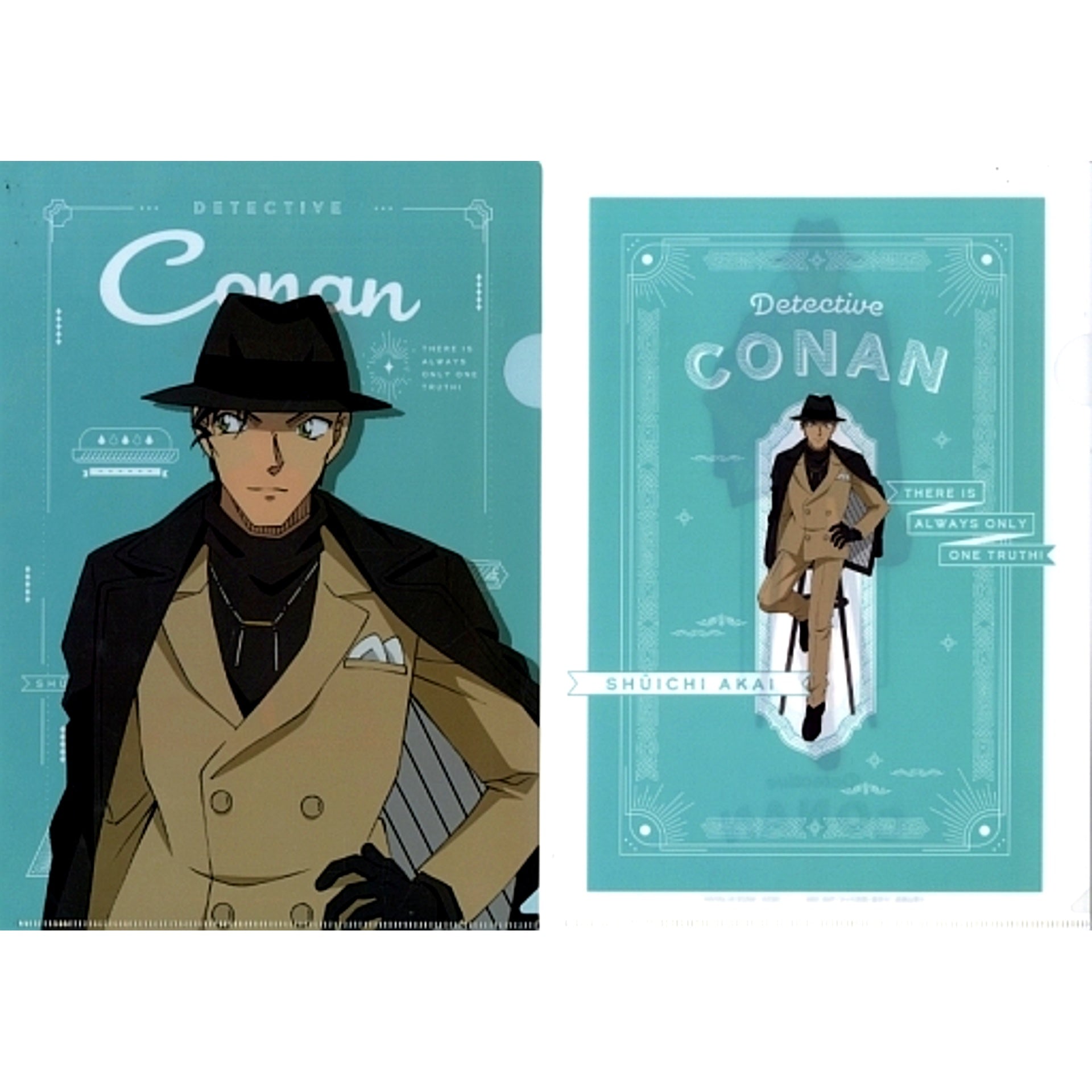 Shuichi Akai L Prize Detective Conan Trad Style Collection A4 Clear File 2 Piece Set Sega Lucky Kuji [USED]