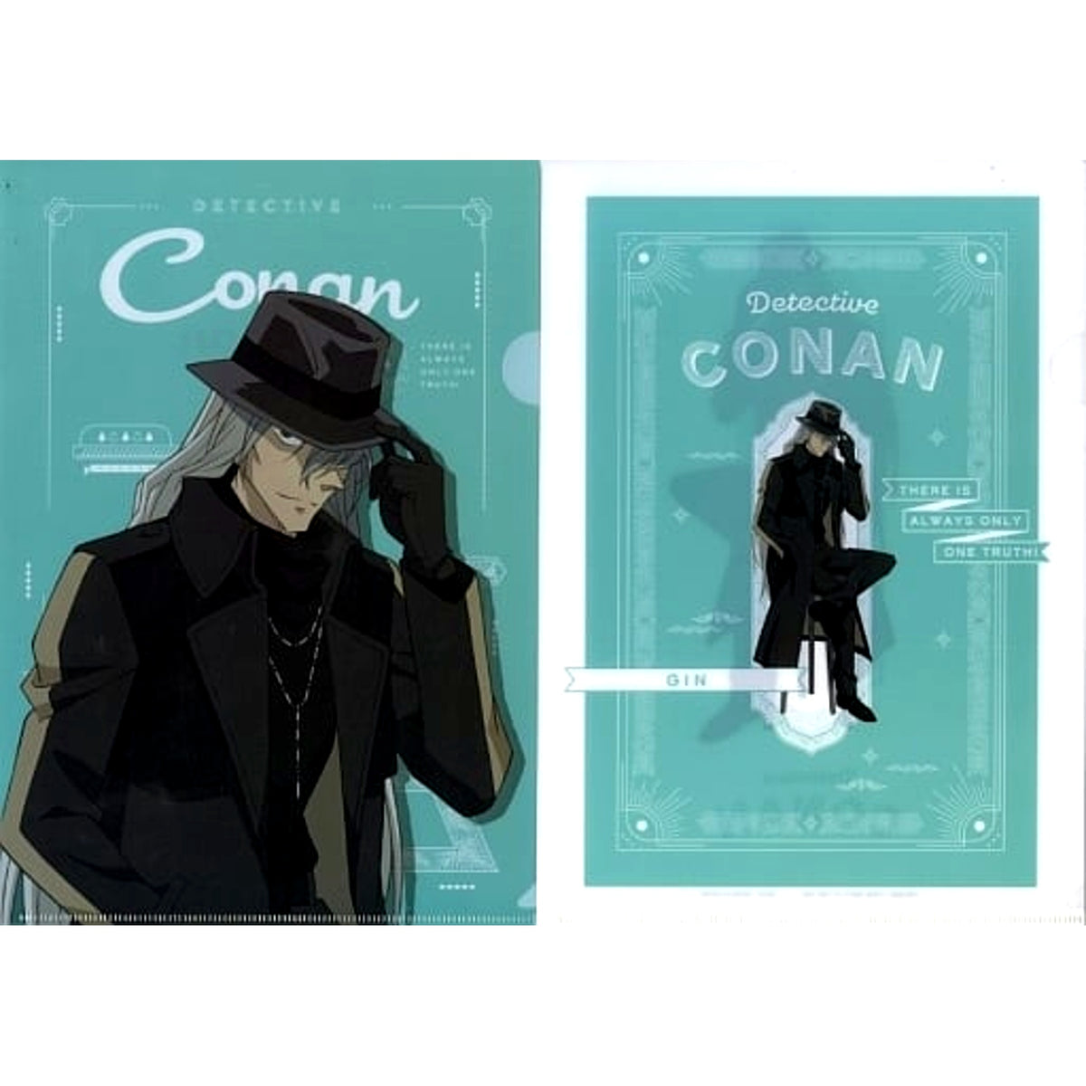 Gin L Prize A4 Clear File Set of 2 Sega Lucky Kuji Detective Conan Trad style collection [USED]