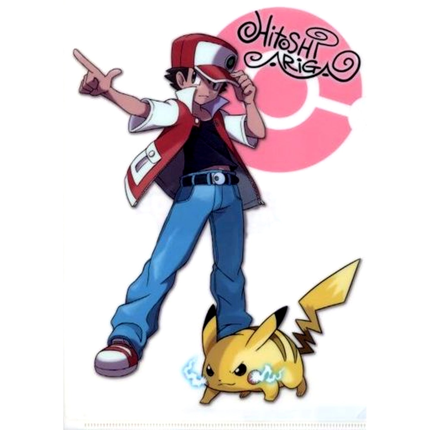 Red & Pikachu A4 Clear File Pokemon ARTFX J Red with Pikachu 1/8 PVC Painted Completed Figure Pokemon Center Online Purchase Bonus [USED]