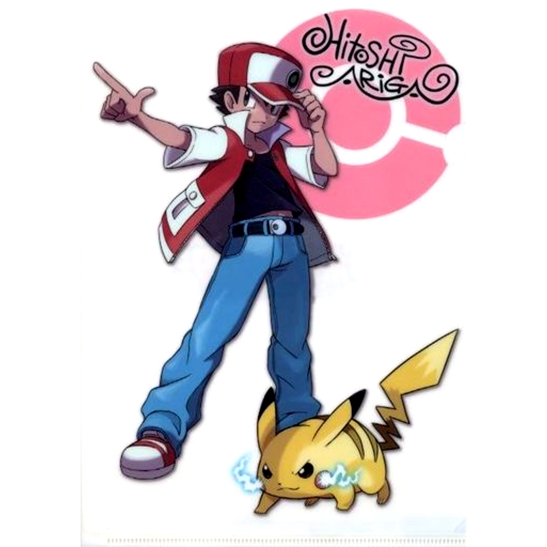 Red & Pikachu A4 Clear File Pokemon ARTFX J Red with Pikachu 1/8 PVC Painted Completed Figure Pokemon Center Online Purchase Bonus [USED]