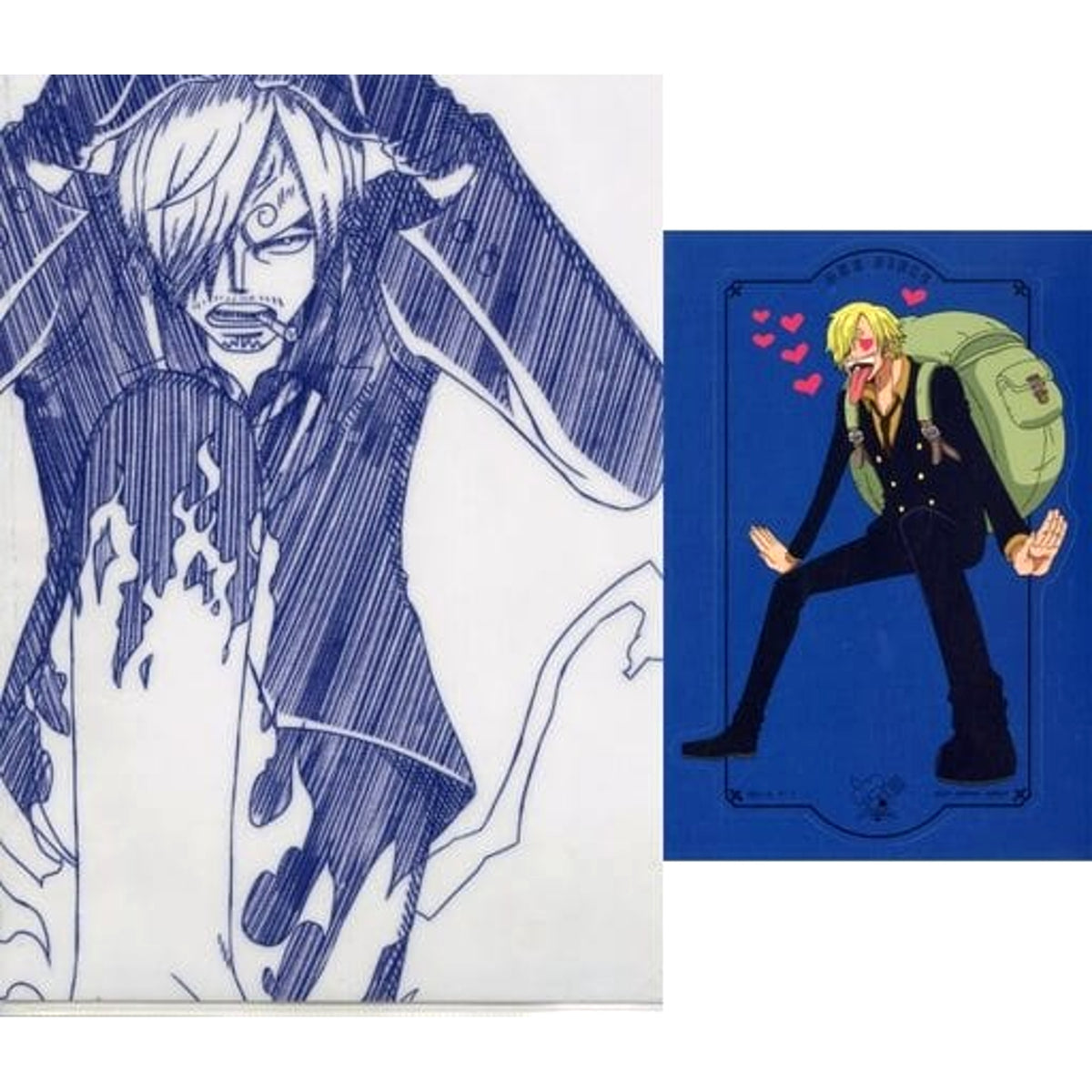 One Piece Sanji Ichiban Kuji Ryoyoku Kessen A4 Clear File & Sticker Prize G [USED]
