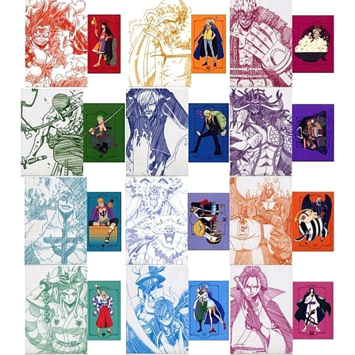 One Piece Monkey D. Luffy & Others All 12 Types Set Ichiban Kuji Ryoyoku Kessen A4 Clear File & Sticker Prize G [USED]