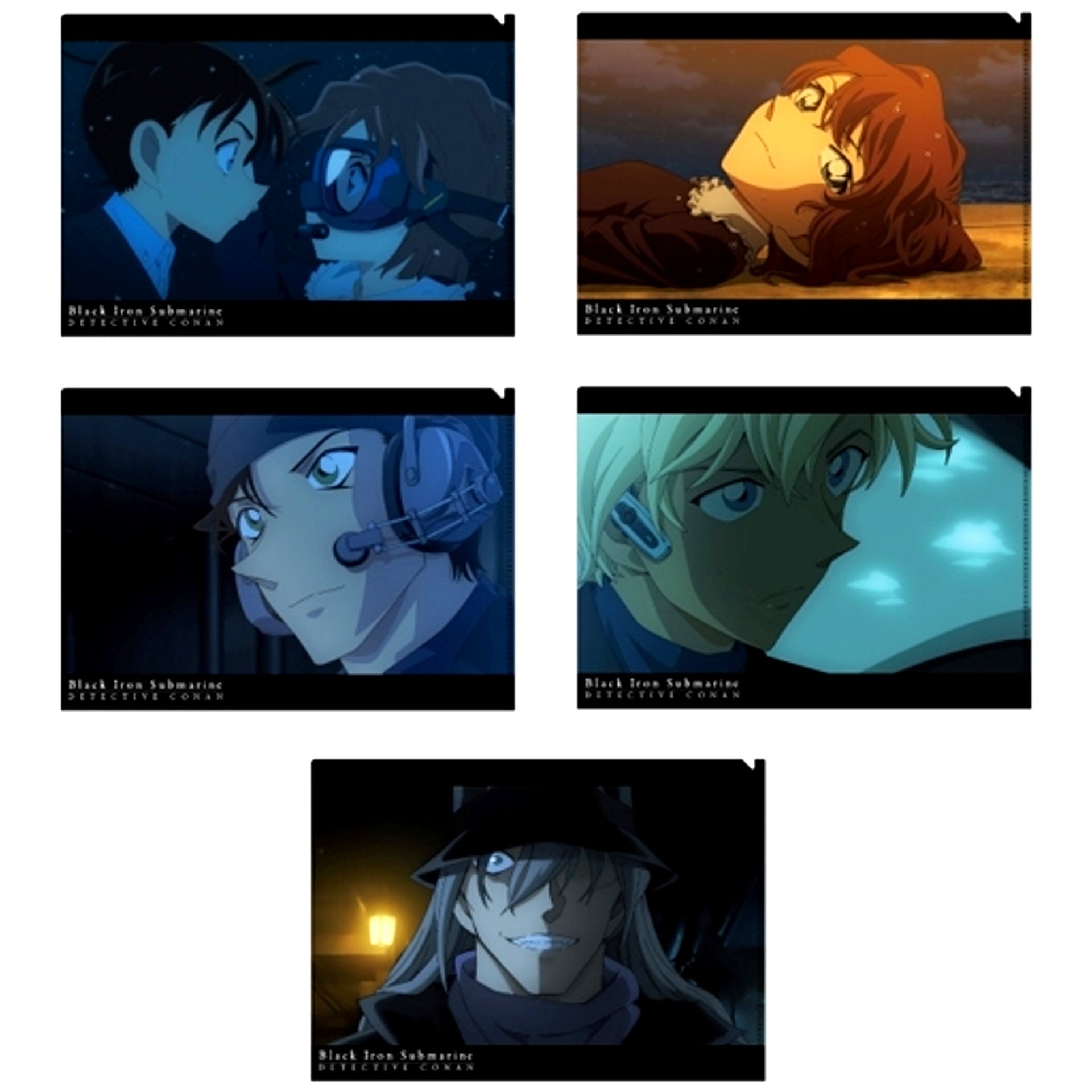 Set of 5 Scene Shot Hologram A4 Clear File Set Vol. 2 Detective Conan: Black Iron Submarine [USED]