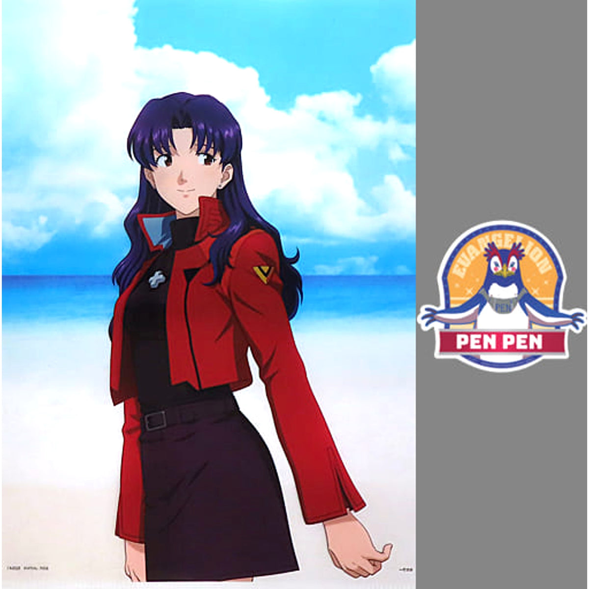 Evangelion Katsuragi Misato Pen Pen Ichiban Kuji Zenryoku Shisso! A4 Clear File & Sticker Set Prize K [USED]