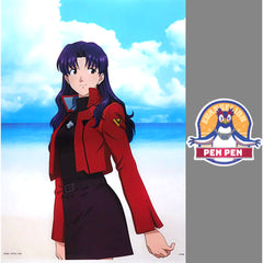 Evangelion Katsuragi Misato Pen Pen Ichiban Kuji Zenryoku Shisso! A4 Clear File & Sticker Set Prize K [USED]