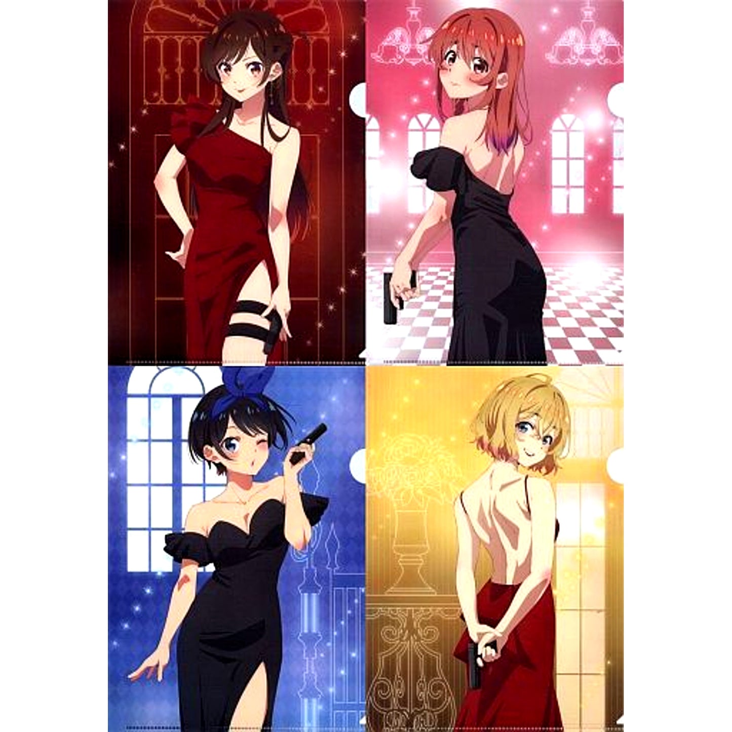 Set of 4 Rent-A-Girlfriend Trading A4 Clear File [USED]