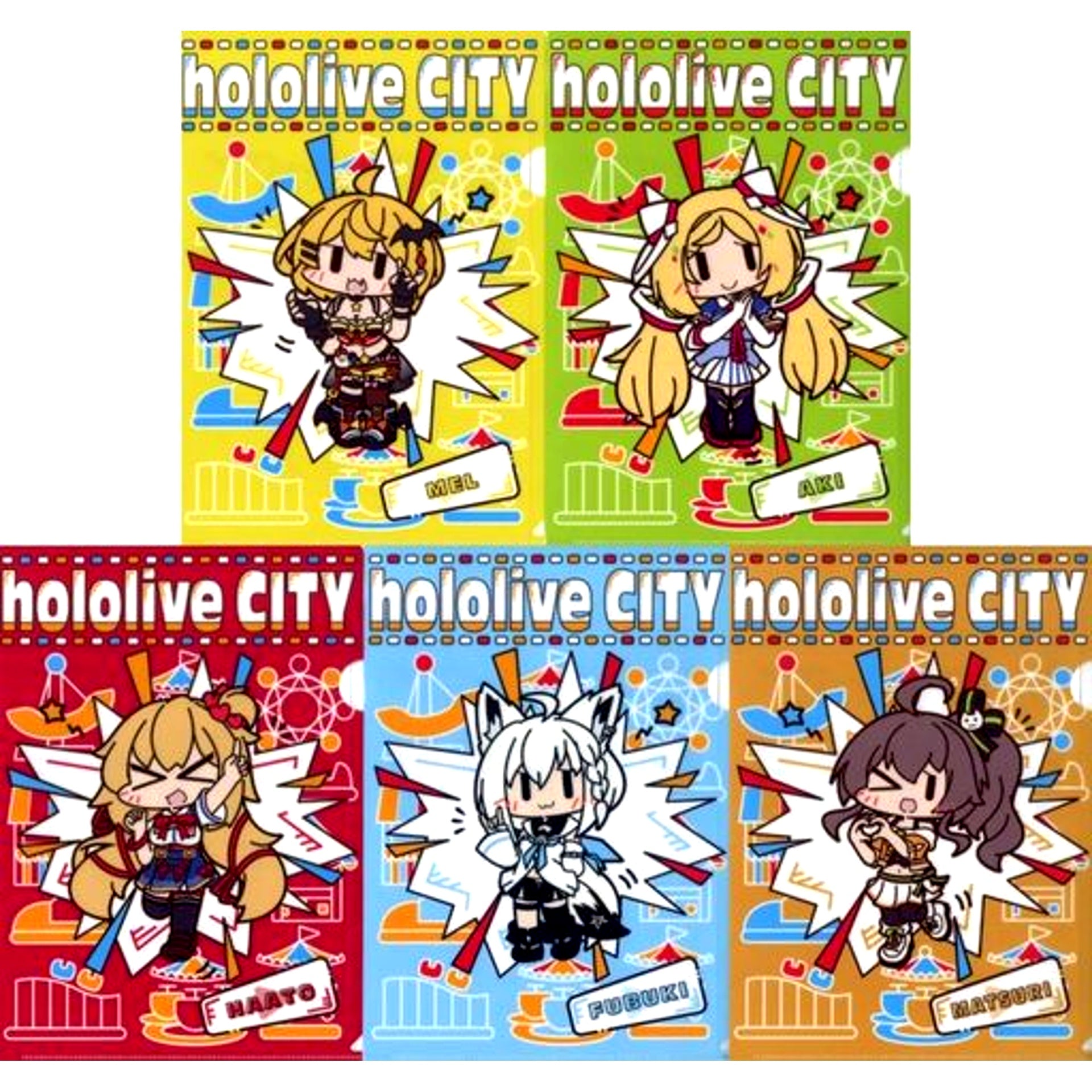 Set of 5 Hololive 1st Generation A4 Clear File Set Virtual YouTuber Hololive hololiveCITY ATTRACTIONS [USED]