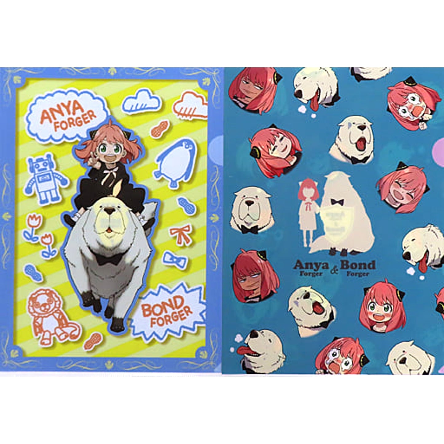 SPY x FAMILY Anya Bond Blue X Yellow Ichiban Kuji Embark on a Mission A4 File Folder Prize H [USED]