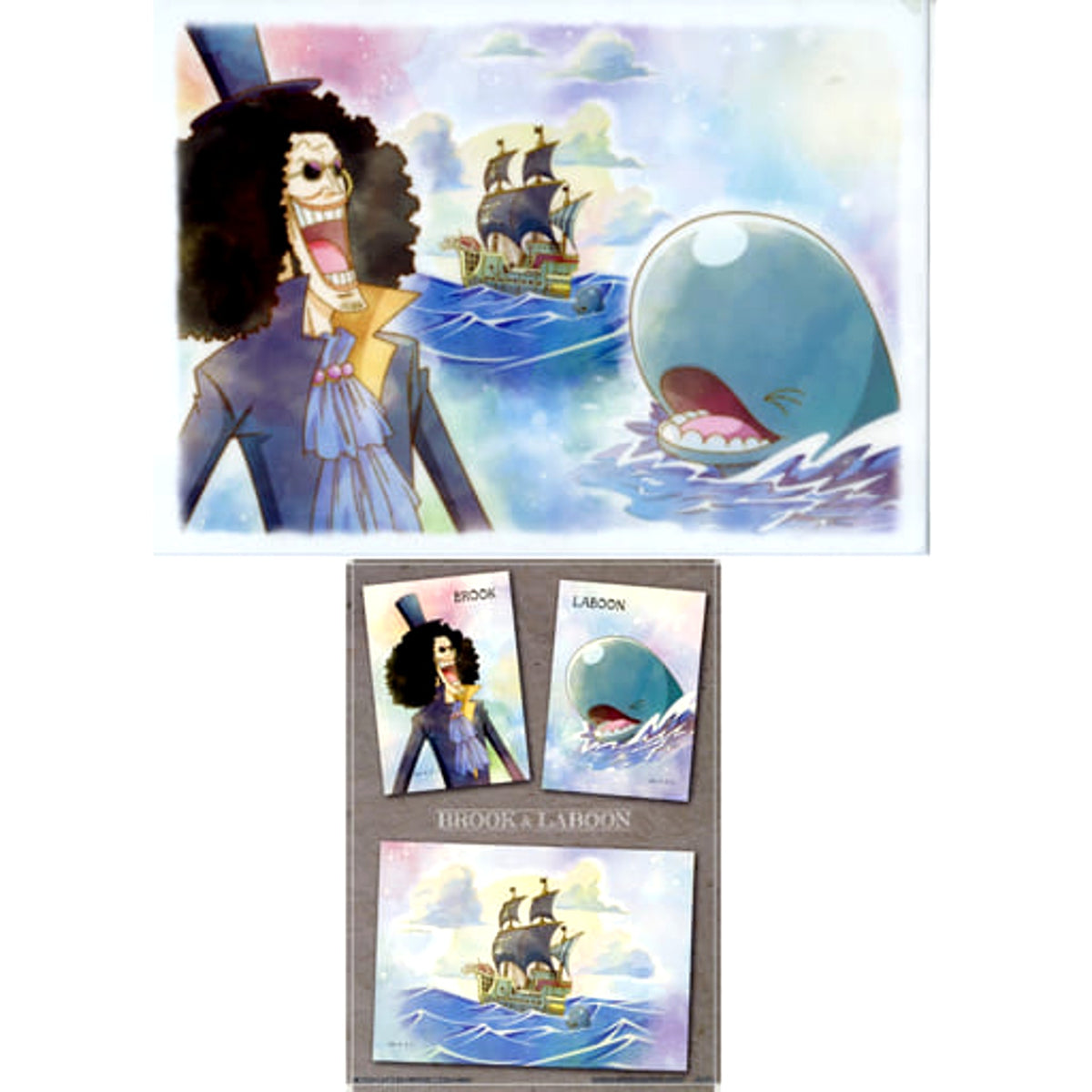 One Piece Brook Laboon Ichiban Kuji Emotional Stories 2 A4 Clear File & Sticker Set Prize H [USED]
