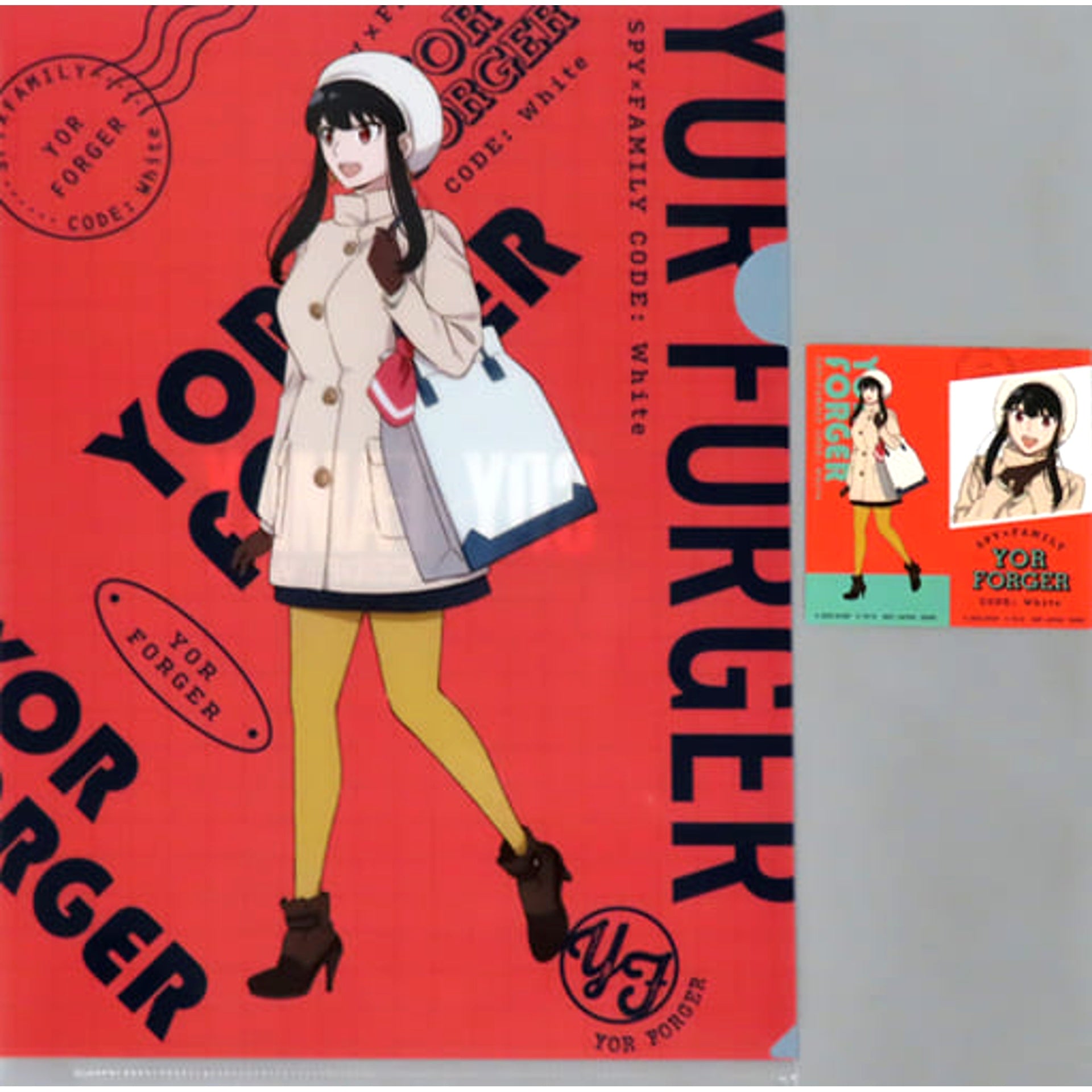 Spy x Family Code: White Yor Forger Whole Body Ichiban Kuji A4 Clear File & Sticker Set Prize H [USED]