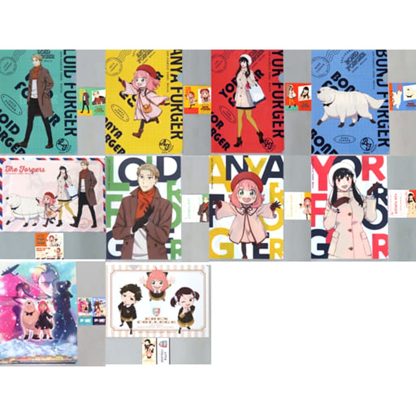 Spy x Family Code: White Loid Forger & Others All 10 Types Set Ichiban Kuji A4 Clear File & Sticker Set Prize H [USED]