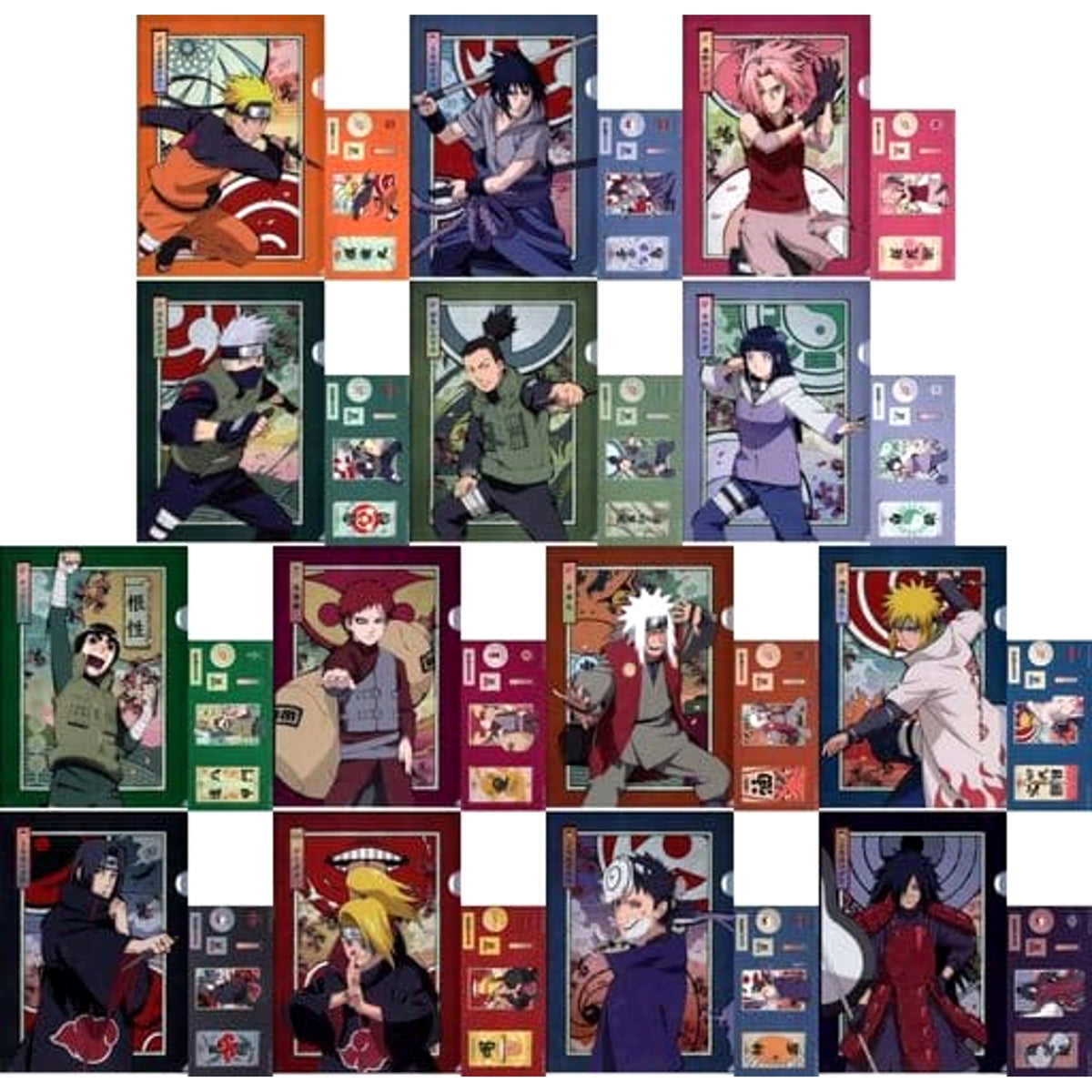 Naruto Naruto Uzumaki & Others All 14 Types Set Ichiban Kuji NARUTOP99 Gorgeous Ninja Picture Scroll A4 Clear File & Sticker Prize F [USED]