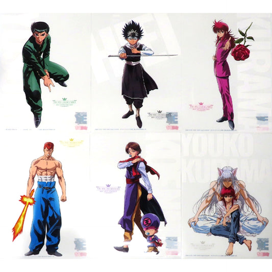 Set of 6 Group Studio Pierrot 30th Anniv Illustration A4 Clear File Set YuYu Hakusho [USED]
