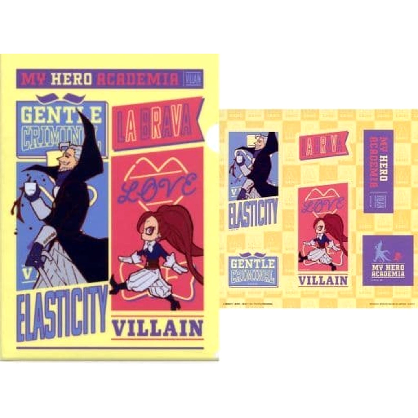 My Hero Academia Gentle Criminal La Brava Ichiban Kuji Tarenagase! Bunkasai! A4 Clear File & Sticker Prize I [USED]