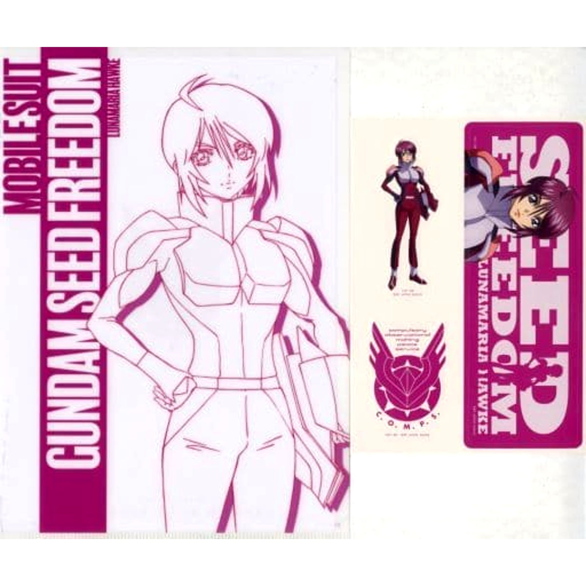 Mobile Suit Gundam SEED Freedom Lunamaria Hawke Ichiban Kuji A4 Clear File & Sticker Set Prize G [USED]