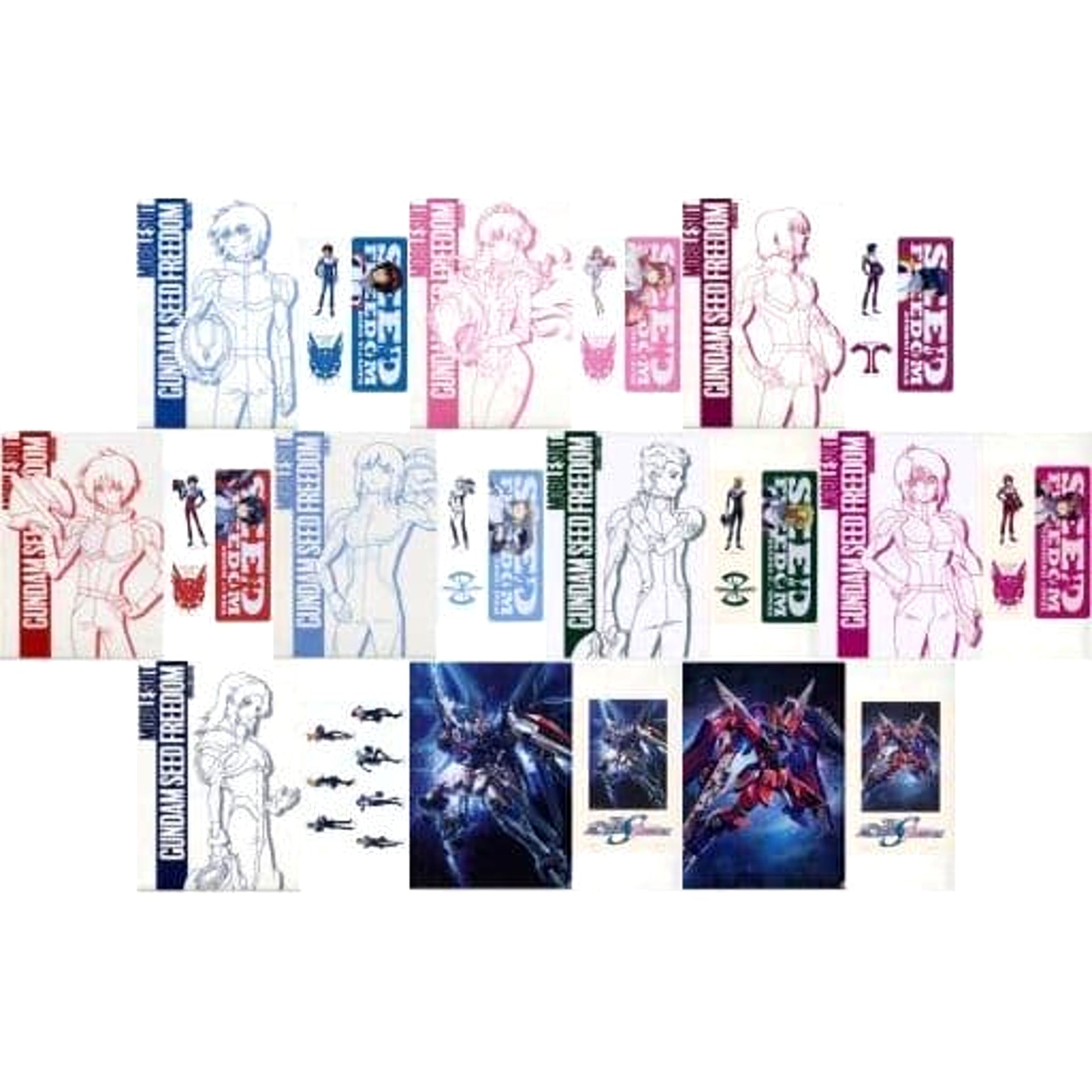 Mobile Suit Gundam SEED Freedom Kira Yamato & Others All 10 Types Set Ichiban Kuji A4 Clear File & Sticker Set Prize G [USED]