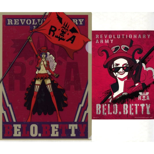 One Piece Belo Betty Ichiban Kuji Flame of Revolution A4 Clear File & Sticker Set Prize F [USED]