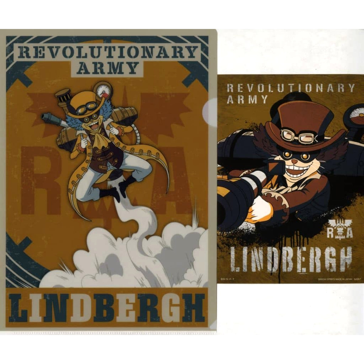 One Piece Lindbergh Ichiban Kuji Flame of Revolution A4 Clear File & Sticker Set Prize F [USED]