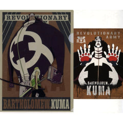 One Piece Bartholomew Kuma Ichiban Kuji Flame of Revolution A4 Clear File & Sticker Set Prize F [USED]