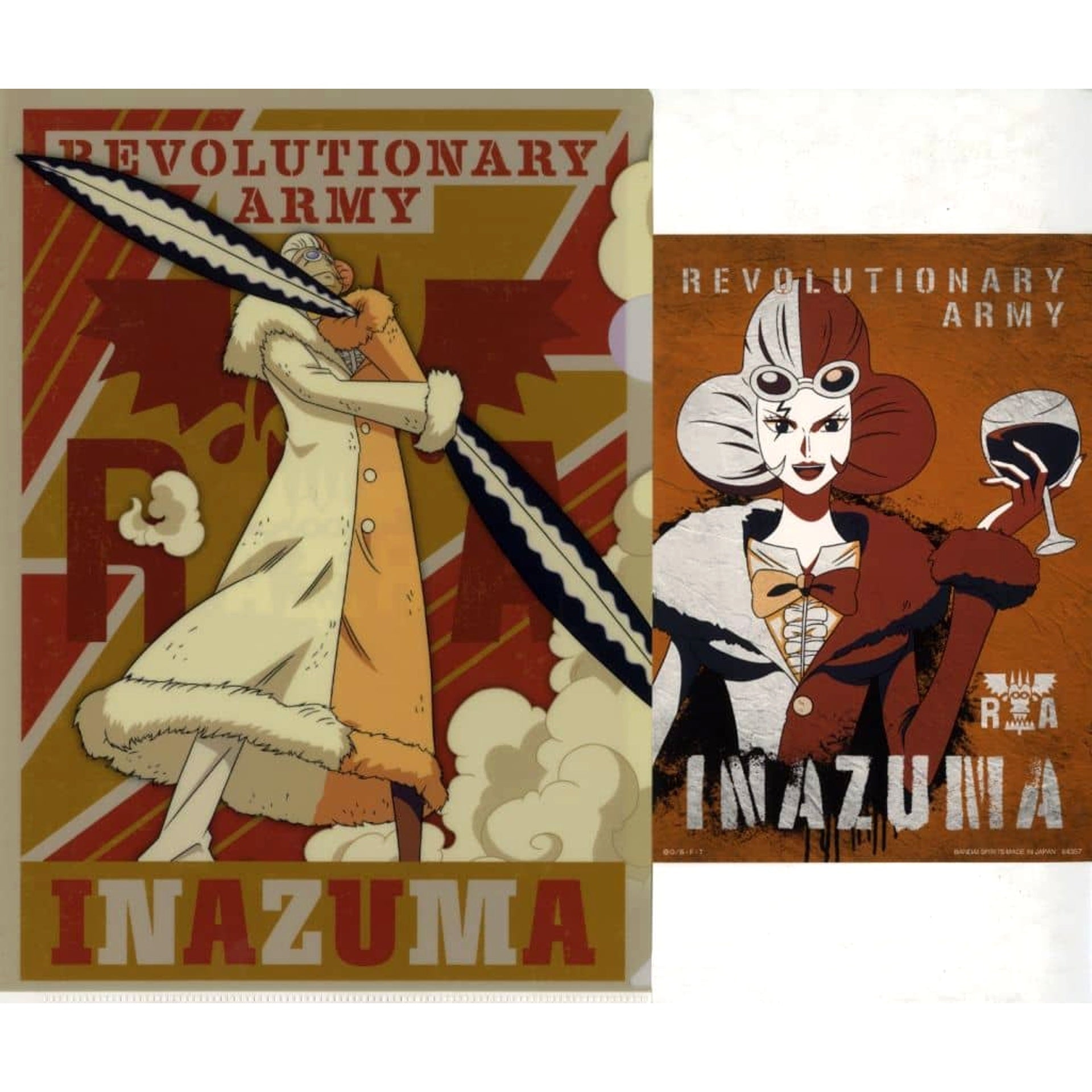 One Piece Inazuma Ichiban Kuji Flame of Revolution A4 Clear File & Sticker Set Prize F [USED]
