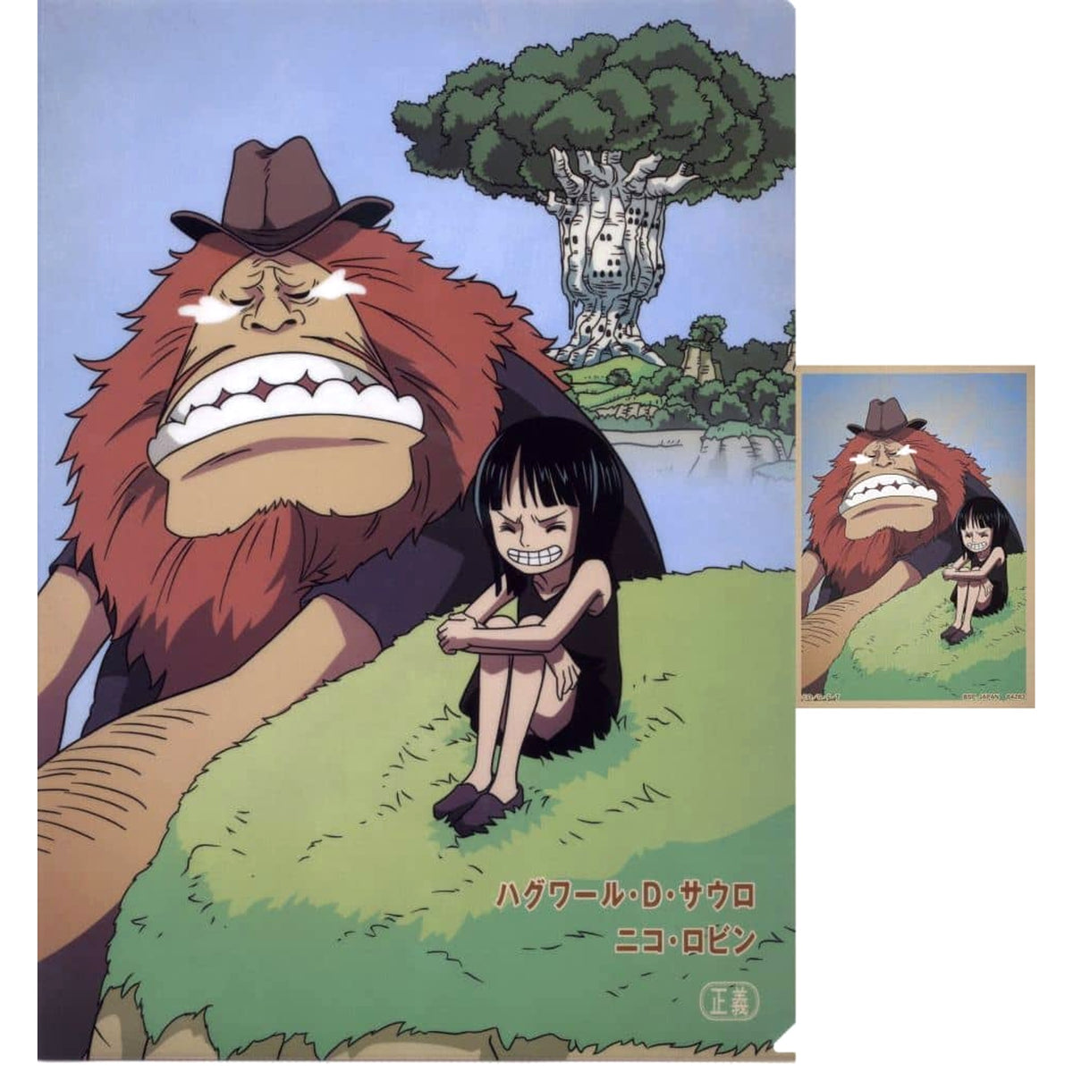 One Piece Jaguar D. Saul Nico Robin Ichiban Kuji Absolute Justice A4 Clear File & Sticker Prize G [USED]