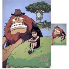 One Piece Jaguar D. Saul Nico Robin Ichiban Kuji Absolute Justice A4 Clear File & Sticker Prize G [USED]
