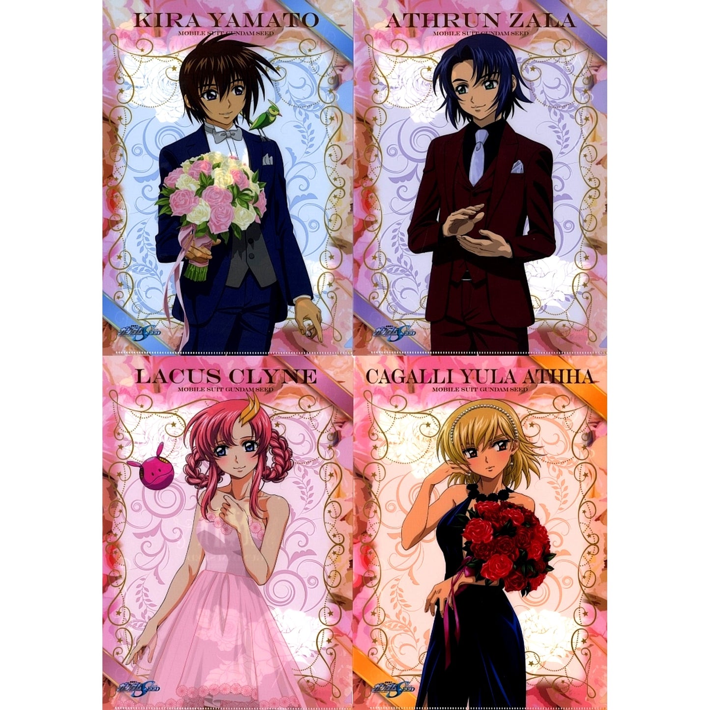 Group Tuxedo Dress A4 Clear File Set of 4 Mobile Suit Gundam SEED [USED]