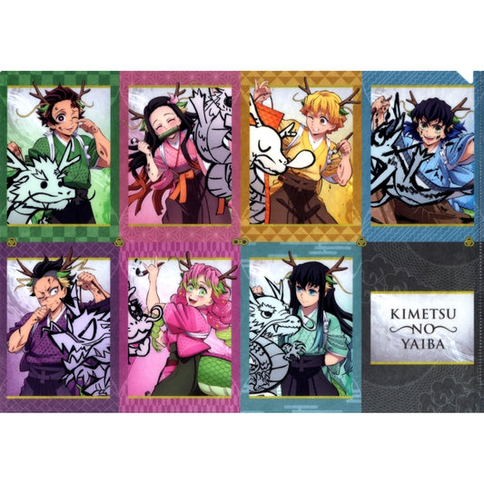 Group Year of the Dragon A4 Clear File Demon Slayer Kimetsu Festival Anime 5th Anniv Festival [USED]