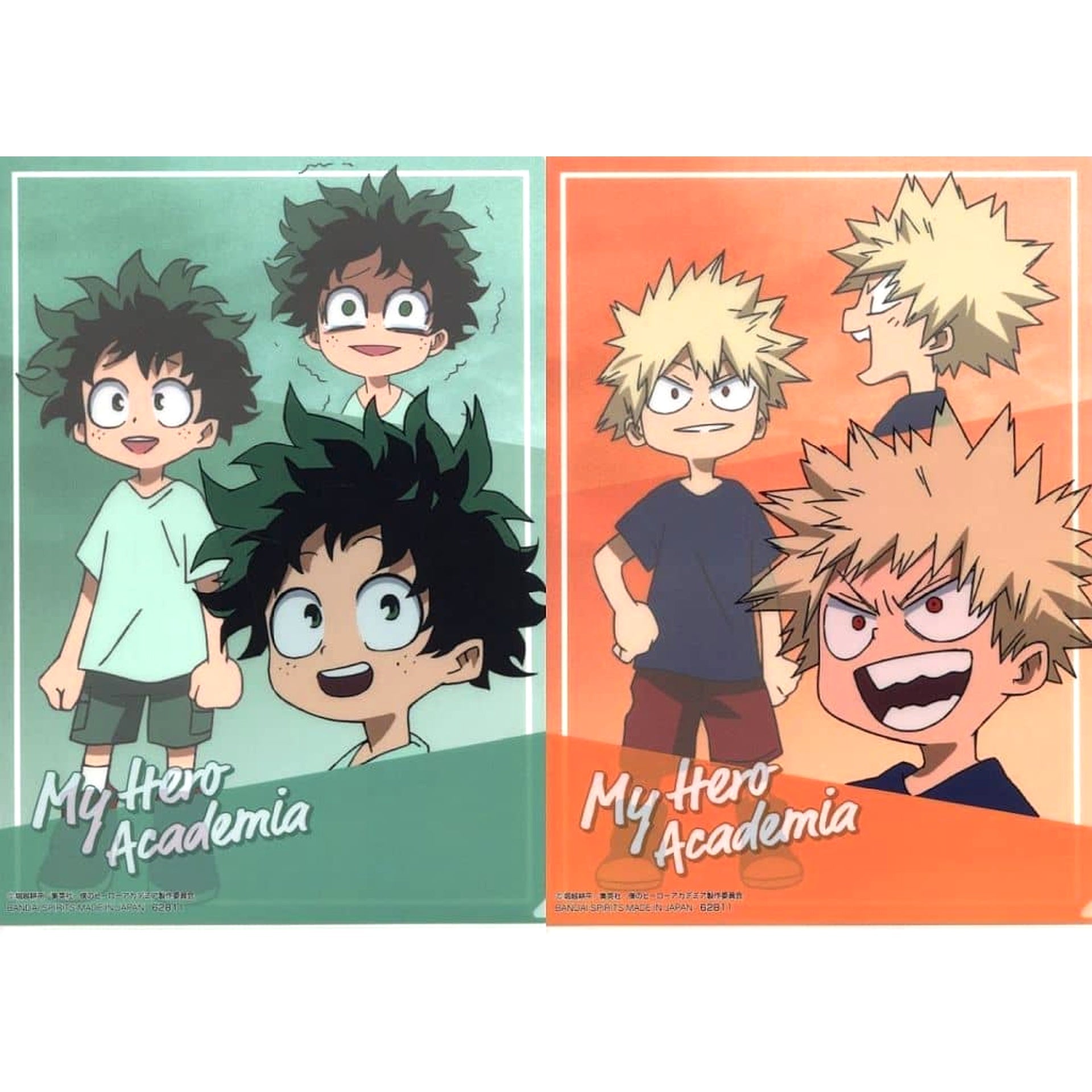 My Hero Academia Izuku Midoriya Katsuki Bakugo Childhood Ichiban Kuji Futari no Akogare A4 File Folder Set Prize G [USED]