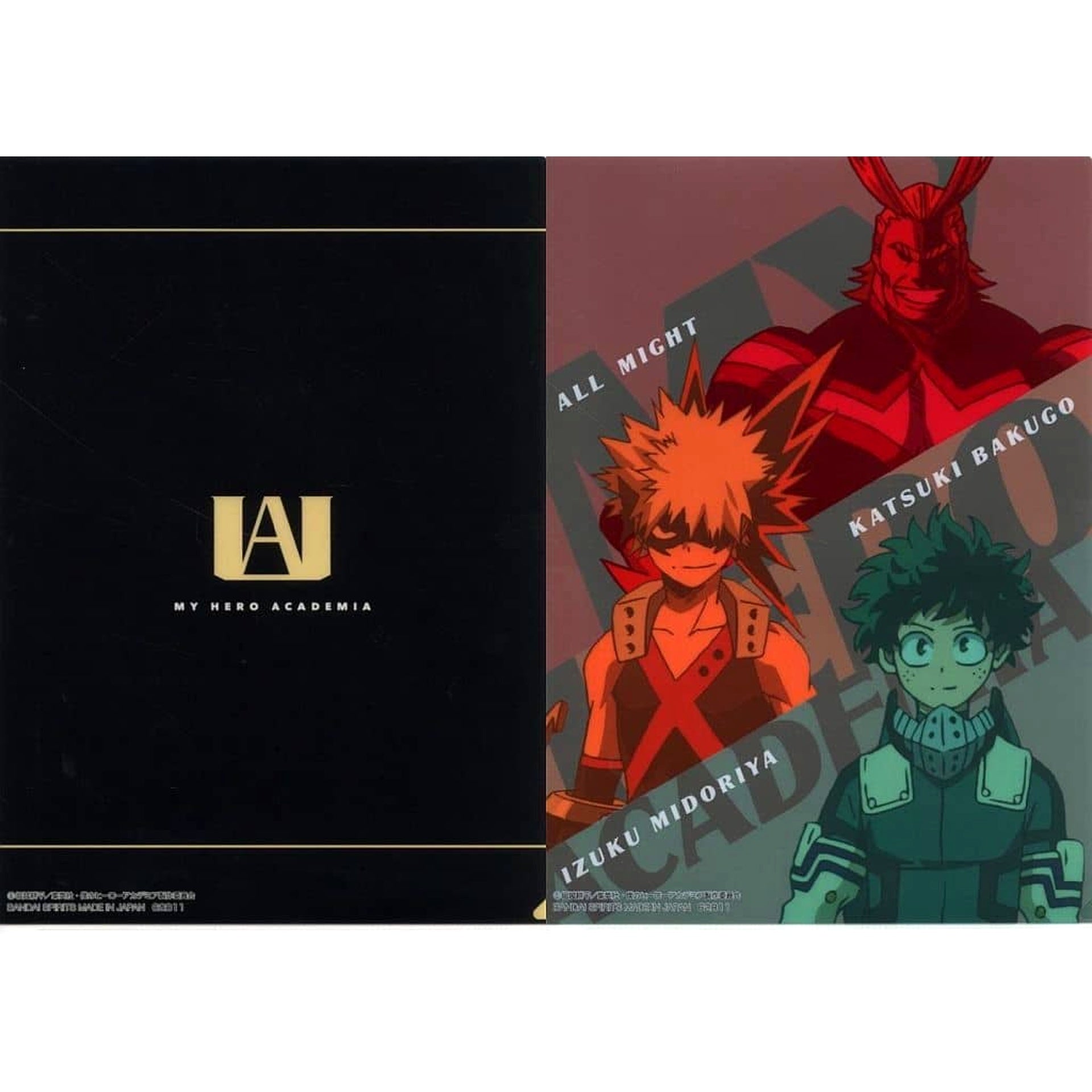 My Hero Academia All Might Izuku Midoriya Katsuki Bakugo Ichiban Kuji Futari no Akogare A4 File Folder Set Prize G [USED]